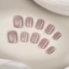 Zhuo Shi Mei Pink Sparkle Handmade Wearable Nails - Luxurious Removable Whitening Nail Stickers for Elegant Nail Art