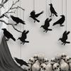 Halloweenowa Czarna Wrona Klatka dla Ptaków Wisząca Girlanda Papierowy Wisiorek, Styl Horroru Dekoracje Imprezowe Domowe Rekwizyty