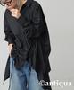 antiqua Women's Drawstring Gathered Shirt, PK-01175, One Size 05, Black