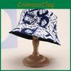 Blend Summer Cotton Fisherman Hat Letter Print Wide Brim Sun Wind Protection
