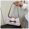 Casual Street Checkered Japanese Trend Simple Fashion Shoulder Armpit Crossbody Bag for Women