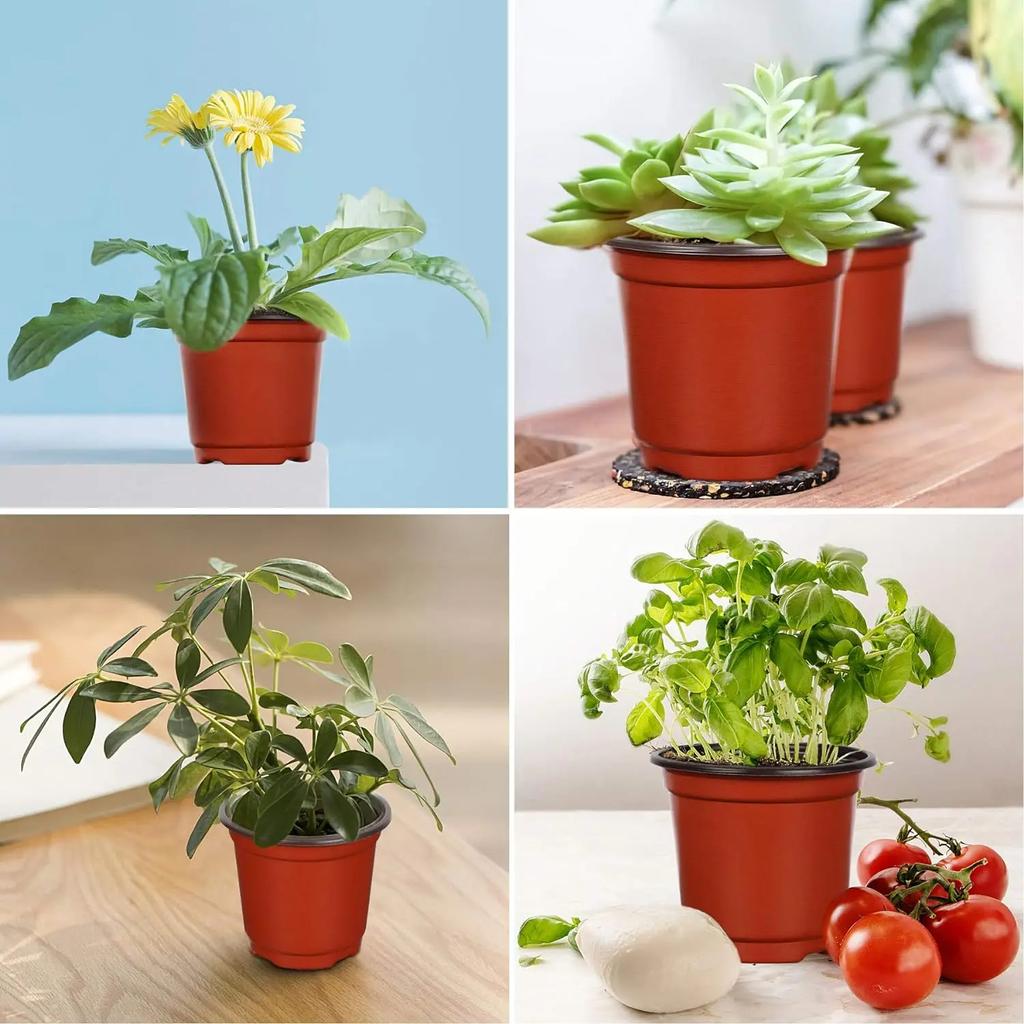 Plastic Plant POTS, Seedling Flower Plant Containers and Seed Starter POTS with Plant Labels