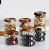 Kitchen High Borosilicate Glass Sealed Jar Canister Glass Container Wood Lid Food Storage Jar Coffee Bean Wheaten Grain Oat Can