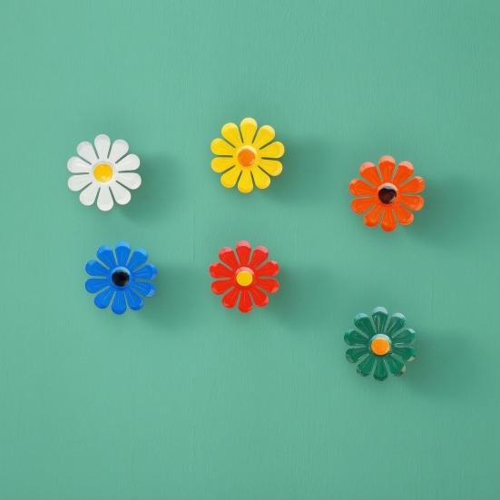Iron Sunflower Decor 6Pcs Metal Flowers Wall Decor, Flower Ornament Art, Decorative Set Hanging Decoration Garden for Outside Indoor Patio,