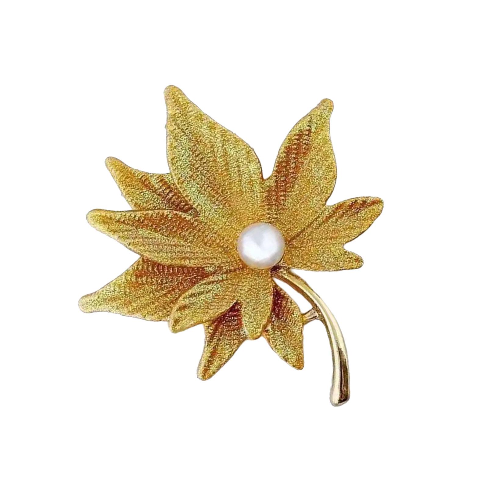 

Stylish Alloy Maple Leaf Brooch Pin With Cloisonne Detailing For Dresses Coats Jackets Versatile Outfit Enhancer жёлтый