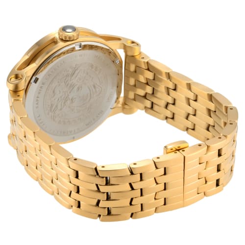Versace Palazzo Empire 43mm Schweizer Quarz Uhr, Weißes Zifferblatt, Edelstahl, Saphirglas, Gold, VERD00318, Herren