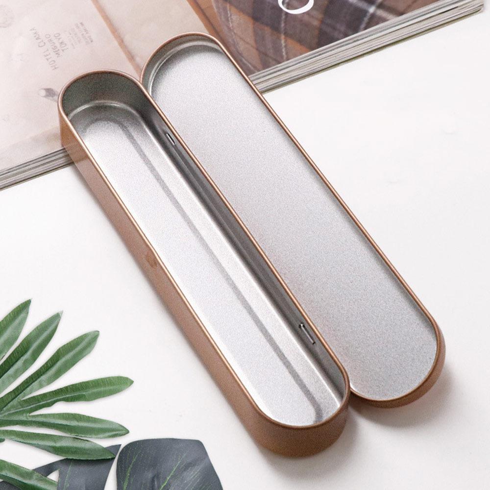 Rectangular Pen Box with Sponge Lining Pencil Case Portable Tin Box  Home Storage