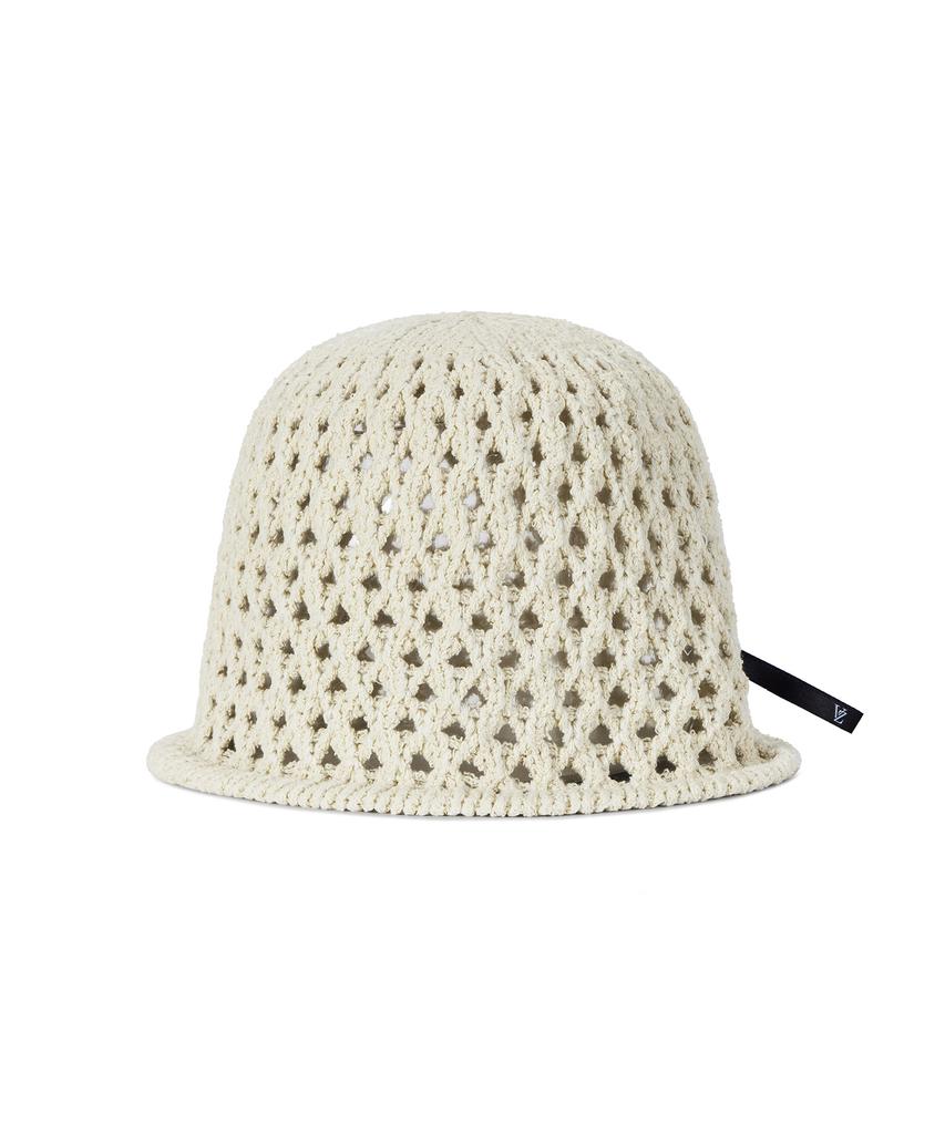 Bajal Vz Long Label Punched Knit Bucket Hat Ivory