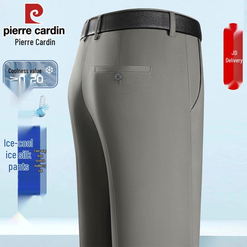 

Pierre Cardin Men s Ice Silk Casual Straight-Leg Pants 38
