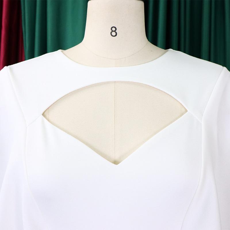 Women Solid High Waist Short Sleeve Pencil Bodycon Office Commute Dress