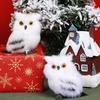 Elegant White Owl Christmas Ornament White Owl Miniature Toy for Kids Educational Animal Models Home Decoration
