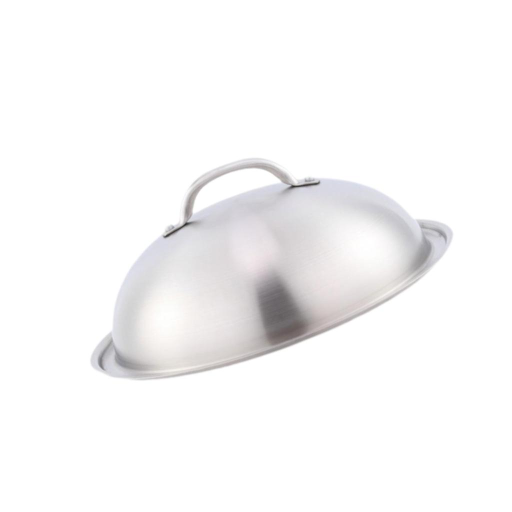 Round Basting Cover 12.6'' with Handle Grilling Stainless Steel Cheese Melting Dome for Steak Cooking Kitchen Burgers Sandwiches
