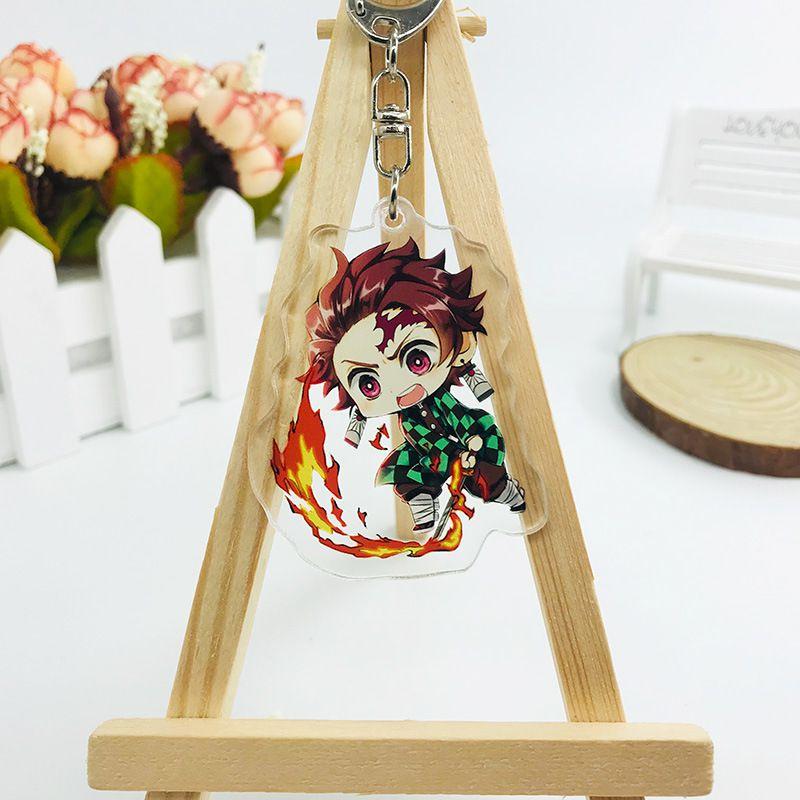 Demon Slayer Kimetsu No Yaiba Anime Laser Printed Hd Acrylic Pendant Keychain For Kids