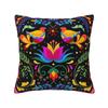 Mexican Flowers And Birds Square Pillowcase Pillow Cover Cushion Decor Comfort Throw Pillow for Home Living Room