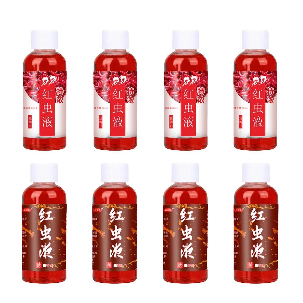 60ML Liquid Blood Worm Flavor Bait Additive Concentrated Red Worm Liquid Attractor Bass Cod Carp Catfish Fishing Accessories