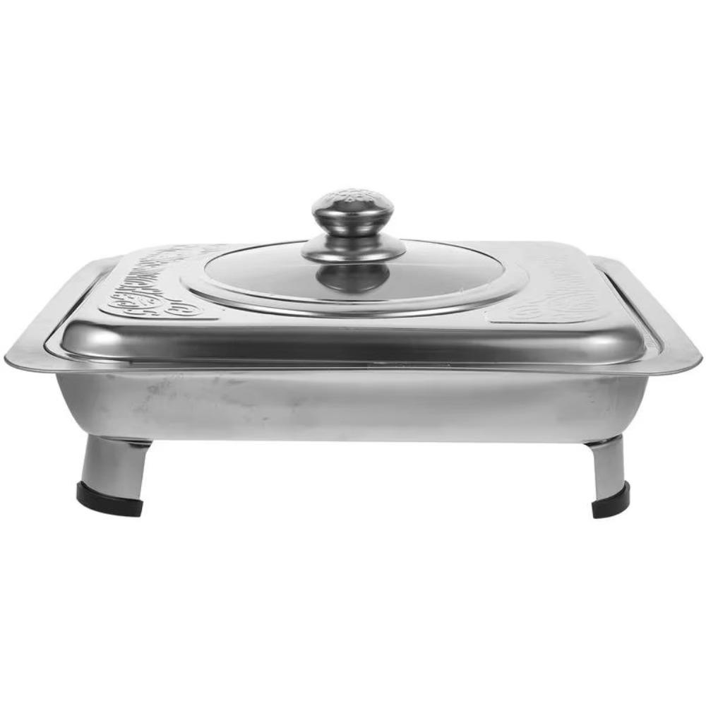 Practical Chafing Dish Food Tray Stainless Steel Metal Pot Pans Creative Pan Dishes Warmer Kitchen