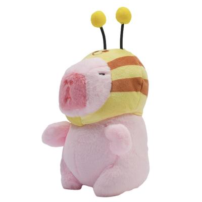 Clearstone Capybara Plush Keychain, Chabimaru with Bee Hat, 13cm, Pink