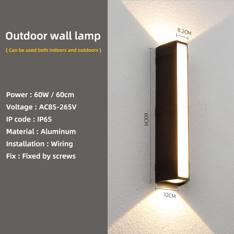 IP65 Outdoor Waterproof Wall Lamp for Stairway Corridor Courtyard Exterior Balcony Up and Down LED Wall Lights Indoor Outdoor
