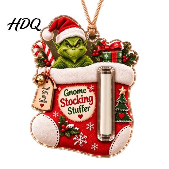 Christmas Tree Decoration with Money Clip Cash Gift Ornament 2D Acrylic Green Elf Card Decoration Personalized for Teenagers Xmas Hanging