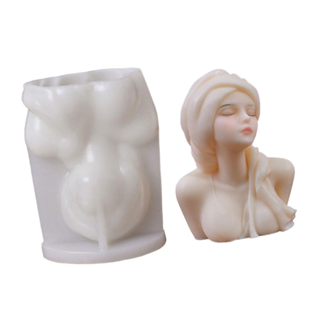 Silicone Moulds Girl Portrait Candle Molds Handmade Ornament Molds Epoxy Resin Molds Plasters Molds for Candle Making