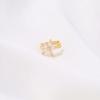 1 Pair Rhinestone Flower Decor Ear Cuff Copper Jewelry Valentines,Mom,Mother,Mother's Day,Gift