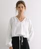 LAMINEZ Lace Line String Blouse - Ivory