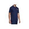 Adidas Moisture-Wicking Polo Shirt With Buttoned Collar And Letter Print Men Polo Shirts Dark-Blue FJ4319