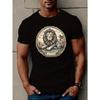 European Sizes Men's Lion Graphic Tee - Casual Short Sleeve T-Shirt, Breathable Polyester, Machine Washable - Perfect for Summer