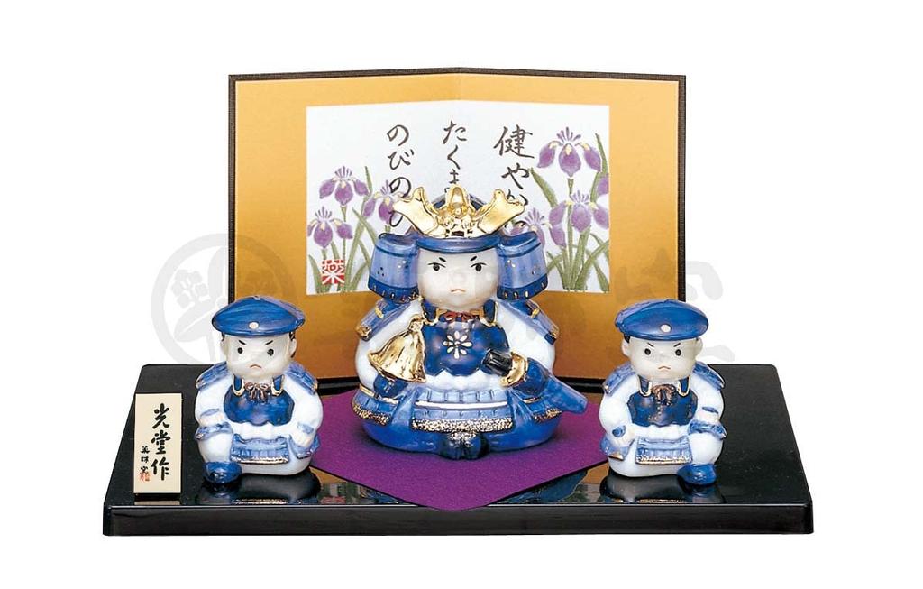 Yakushi Kiln May Doll, Made In Japan, Boys' Day, Mini, Compact, Palm-Sized, Ceramic, Dyed Nishiki, First Battle, General Ornament