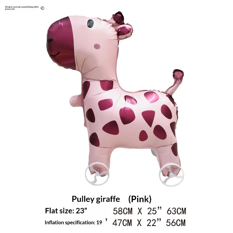 Baloane Folie Desene Animate 4D Elefant Balon Stativ Mers cu Roată Pentru Decor Petrecere Aniversare Copii Baby Shower