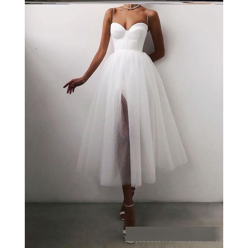 

Fashion White Sexy Gauzy Gown Sling White 2XL