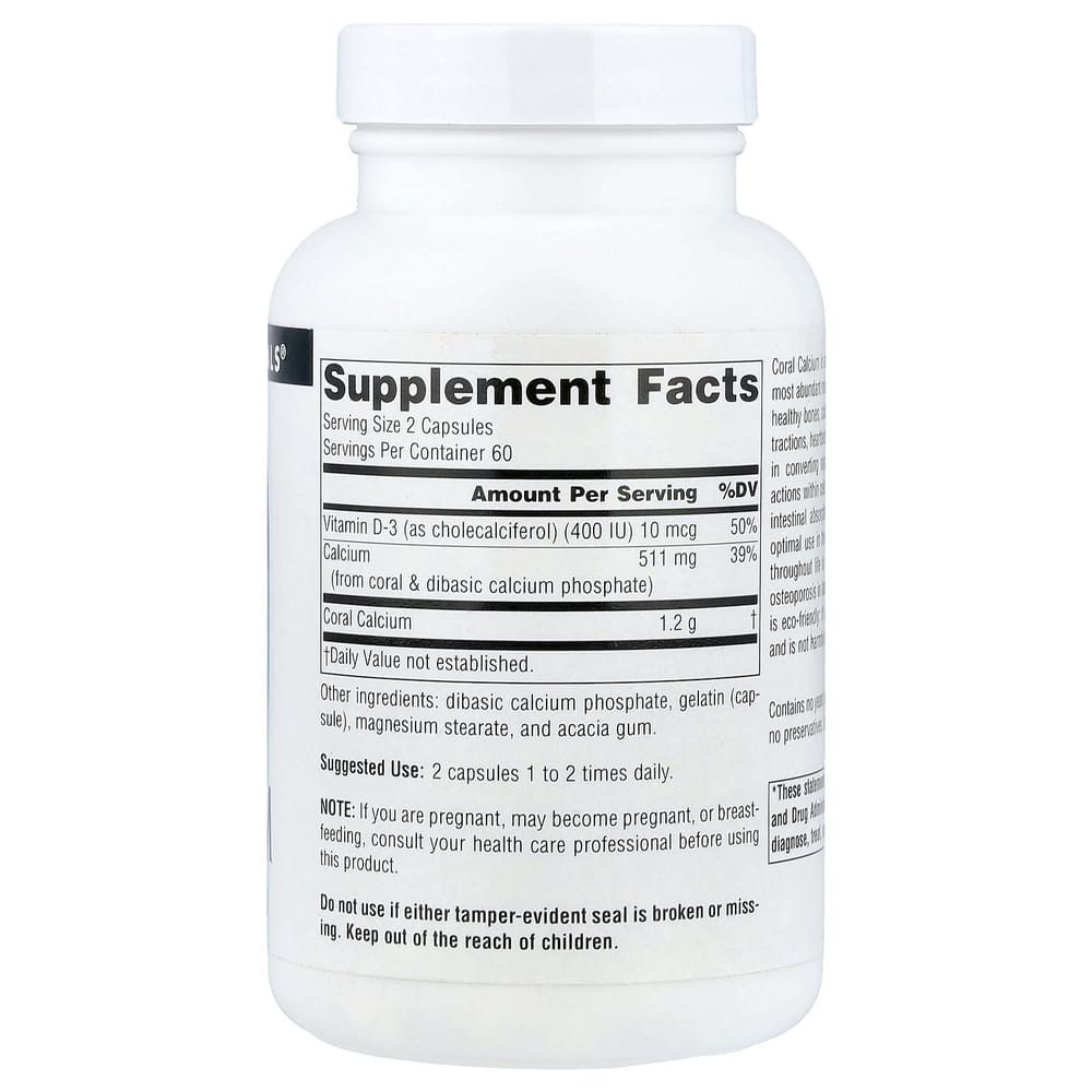 Source Naturals Coral Calcium 600mg, 120 Capsules