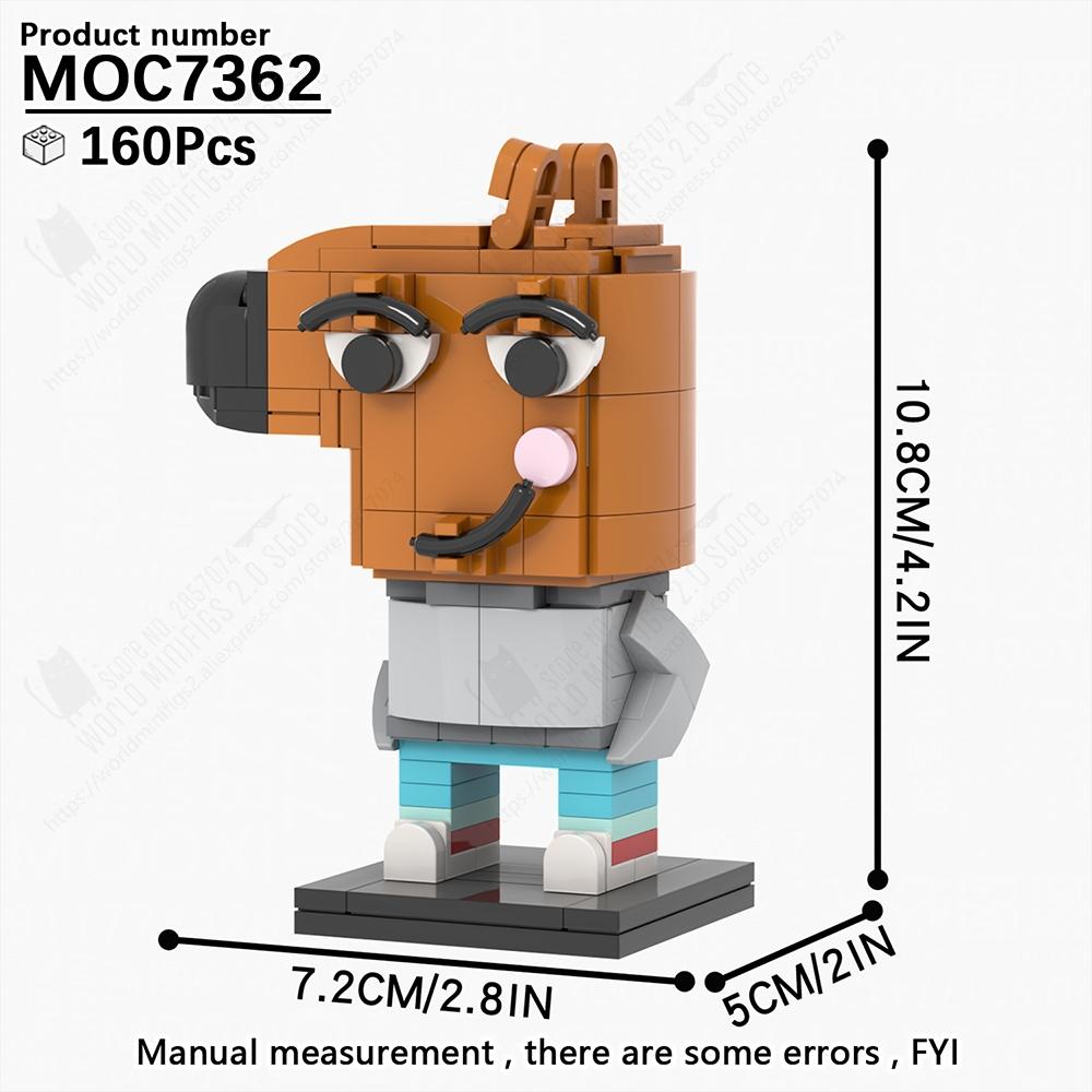 MOOXI Cartoon Anime Charakter Ziegelkopf Modelle MOC Steine DIY Zusammengebaute Bausteine Lernspielzeug Kinder Erwachsene Geschenke