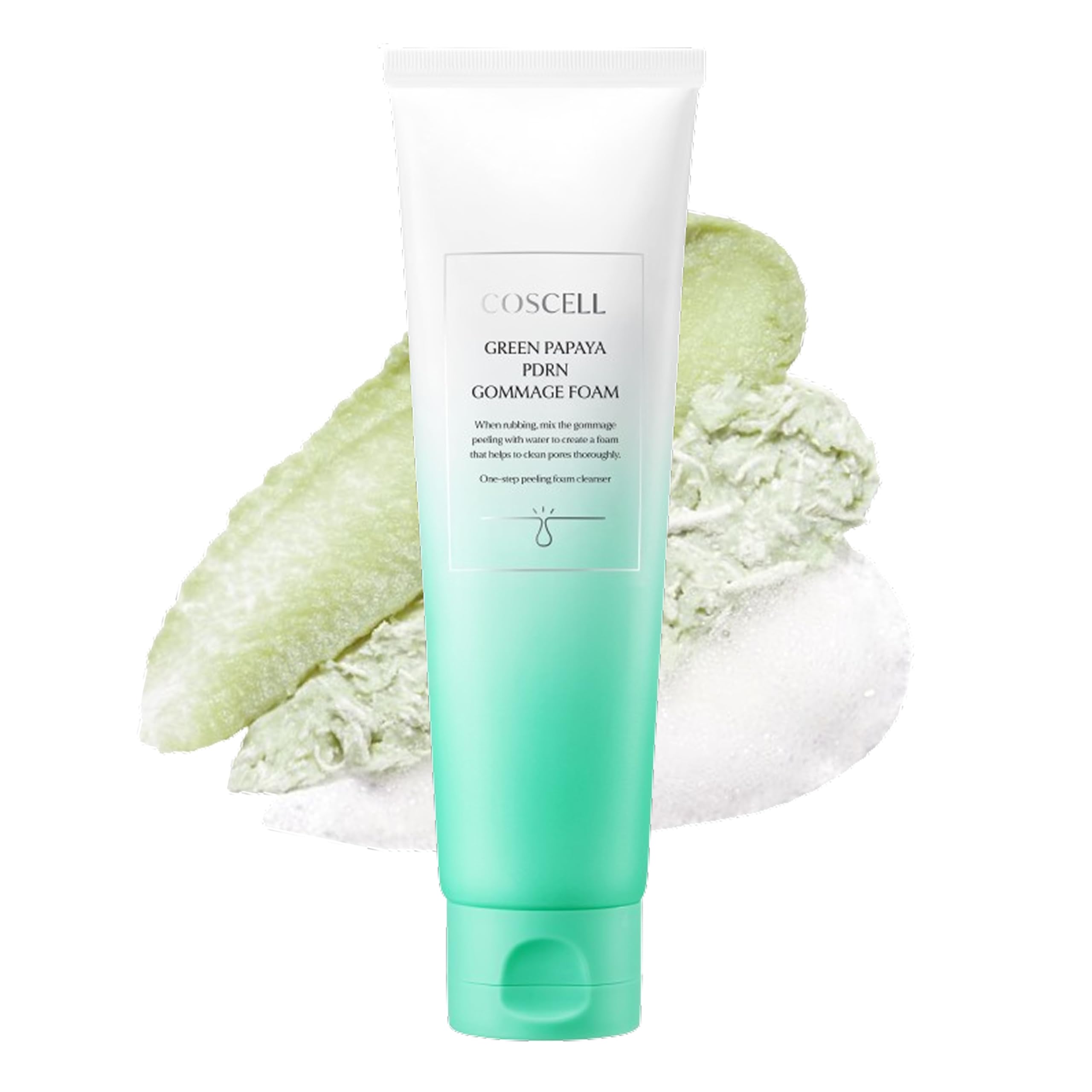 

COSCELL Green Papaya PDRN Foam 120g - Exfoliating, Pore Care, Cleansing, Gommage, Plant-Based Skincare, Korean Cosmetics