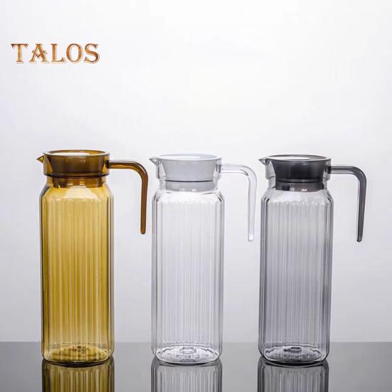 1,1 Liter Plastikkrüge mit Deckel BPA-frei Klarer Wasserkrug für Eistee Limonade Unzerbrechlicher Getränkekrug Kühlschrankkrug für Zuhause Büro