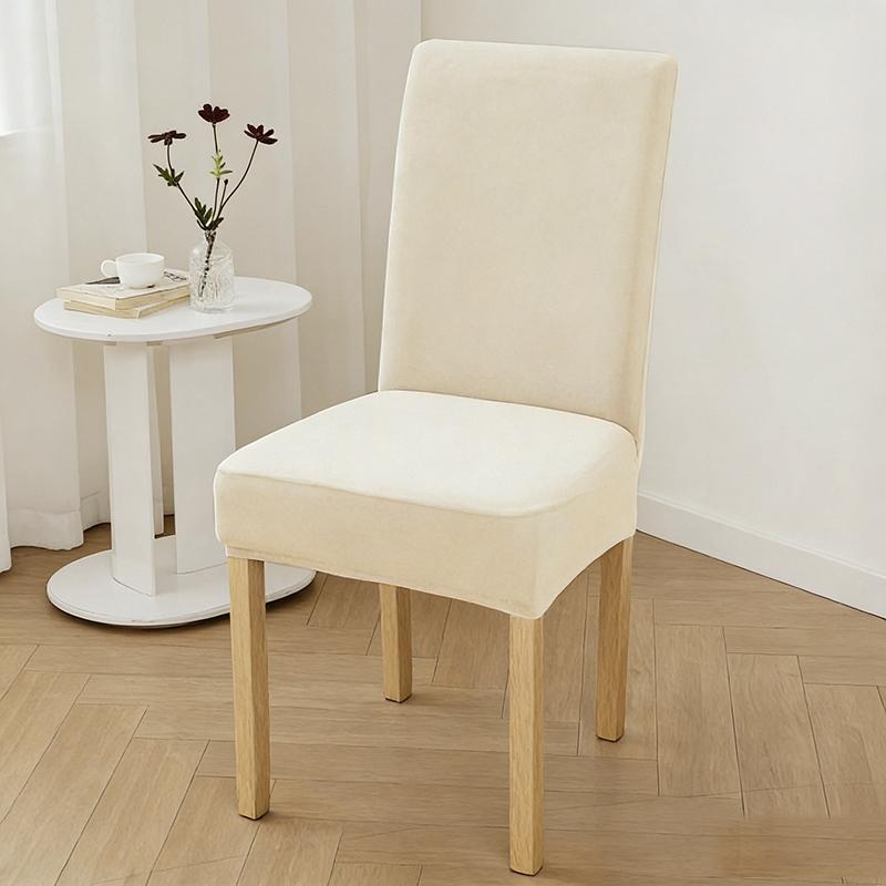 Velvet Dining Chair Cover Dustproof Elastic Soft Chair Seat Cover Slipcover Suitable for Living Room Home Decor Office 1PC