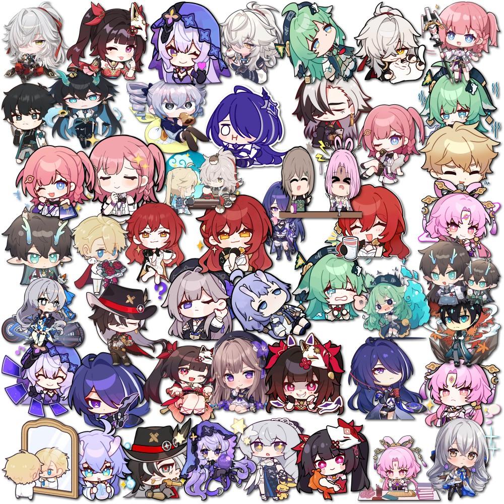 50Pcs Honkai Impact 3rd Game Star Trail Waterproof Stickers, Honkai Impact Starry Sky Cute Decals, Phone Cases, Laptop Cases, DIY Laptop Collectibles