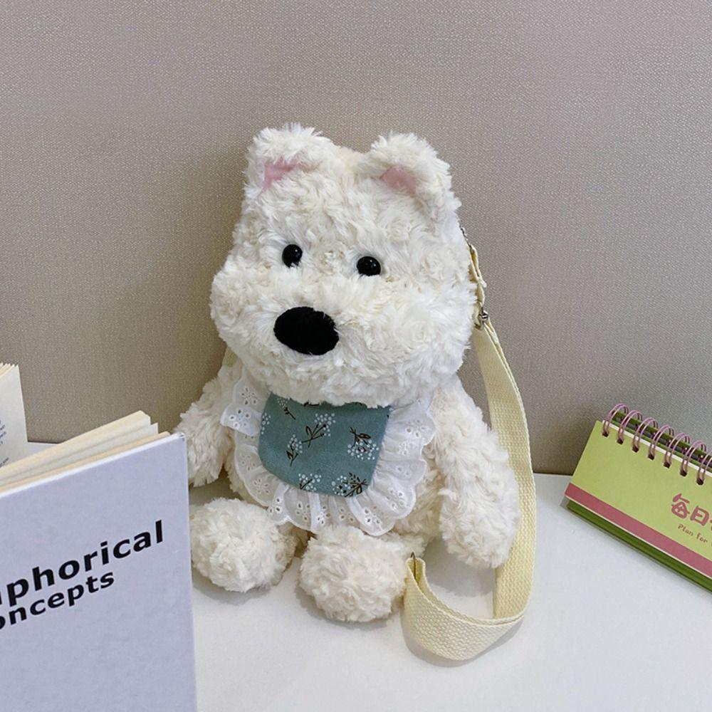 PP Cotton Plushie Doll Fur Bag Shoulder Bag Stuffed Running Dog Knapsack Kids Playing Supplies