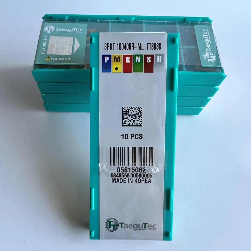 TaeguTec / 3PKT100408R-ML TT8080 /Original Genuine CNC Alloy Blade 10 PCS