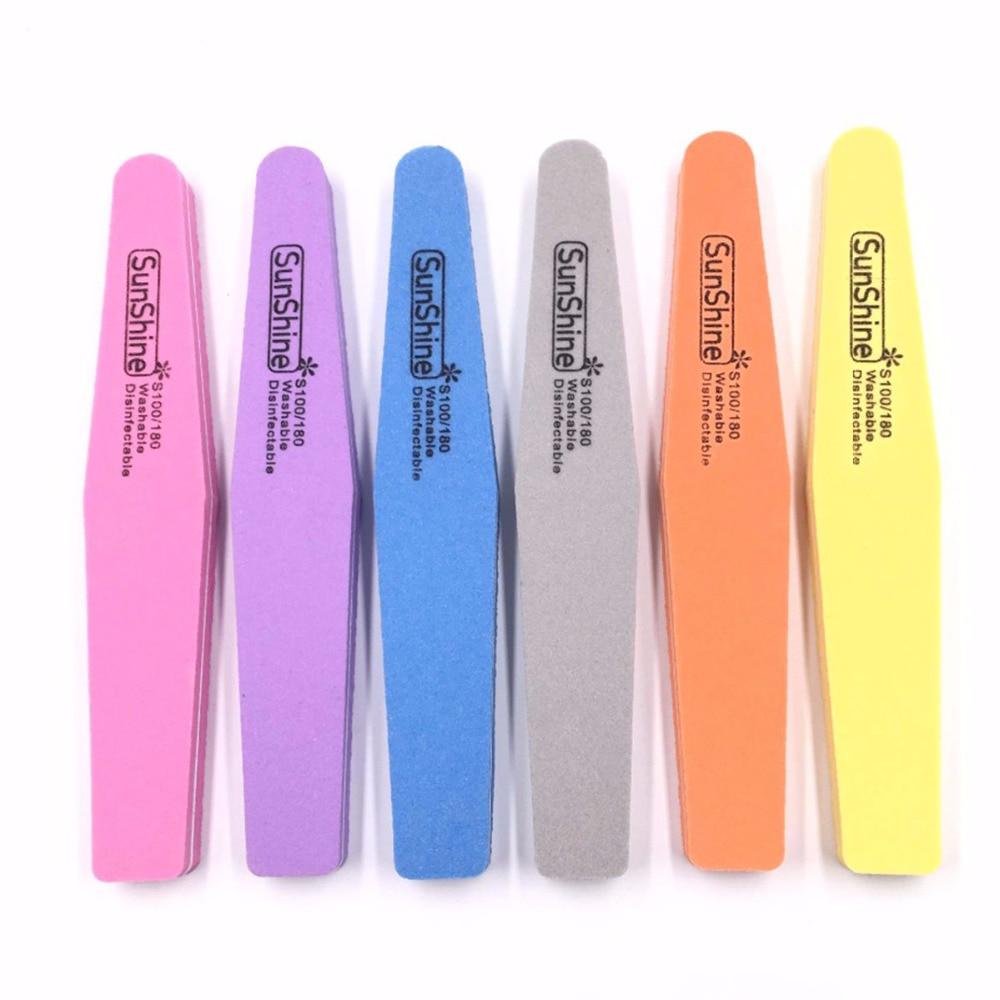 Πλενόμενο σφουγγάρι λείανσης με λίμα νυχιών 100/180 Στίλβωση Grinding μανικιούρ πεντικιούρ νυχιών