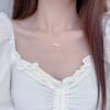 Colier cu formă de fluctuație a semnalului de modă din aur real de 14k Micro incrustație pentru femei Choker Koyle Bijuterii pandantiv Choker Dz931