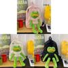 Cartoon-Frosch-Rucksack für Kinder und Jugendliche, Oxford-Stoff, lässige Schultasche mit Luftstrom-Komfort