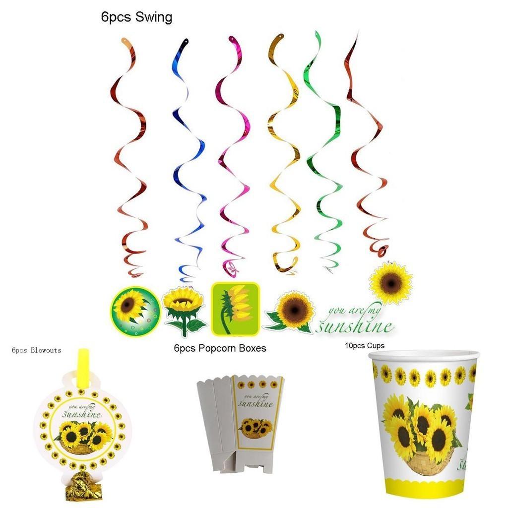 Delightful Sunflowers Theme Party Decoration Kit For Joyful Baby Showers And Birthday Parties