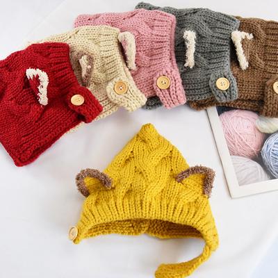 Nette Tier Ohr Baby Hut Winter Herbst Gehörschutz Hut Für Baby Jungen Mädchen Weiche Gestrickte Hut Kinder Beanie Cap kleinkind Motorhaube