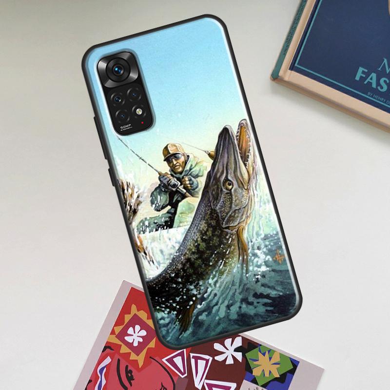 Fischerei Malerei Hülle Für Xiaomi Redmi Note 13 14 Pro 12 11 10 15 Pro Plus Redmi 15C 14C 13C 10C 12C 15 Abdeckung