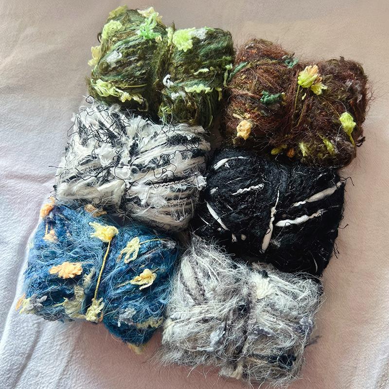 

1 Set Knitting Cute Mohair Accessories Craft Materials Gift Mixed Yarn Weaving DIY Handmade Crochet Multi-Color Set Exquisite 150g