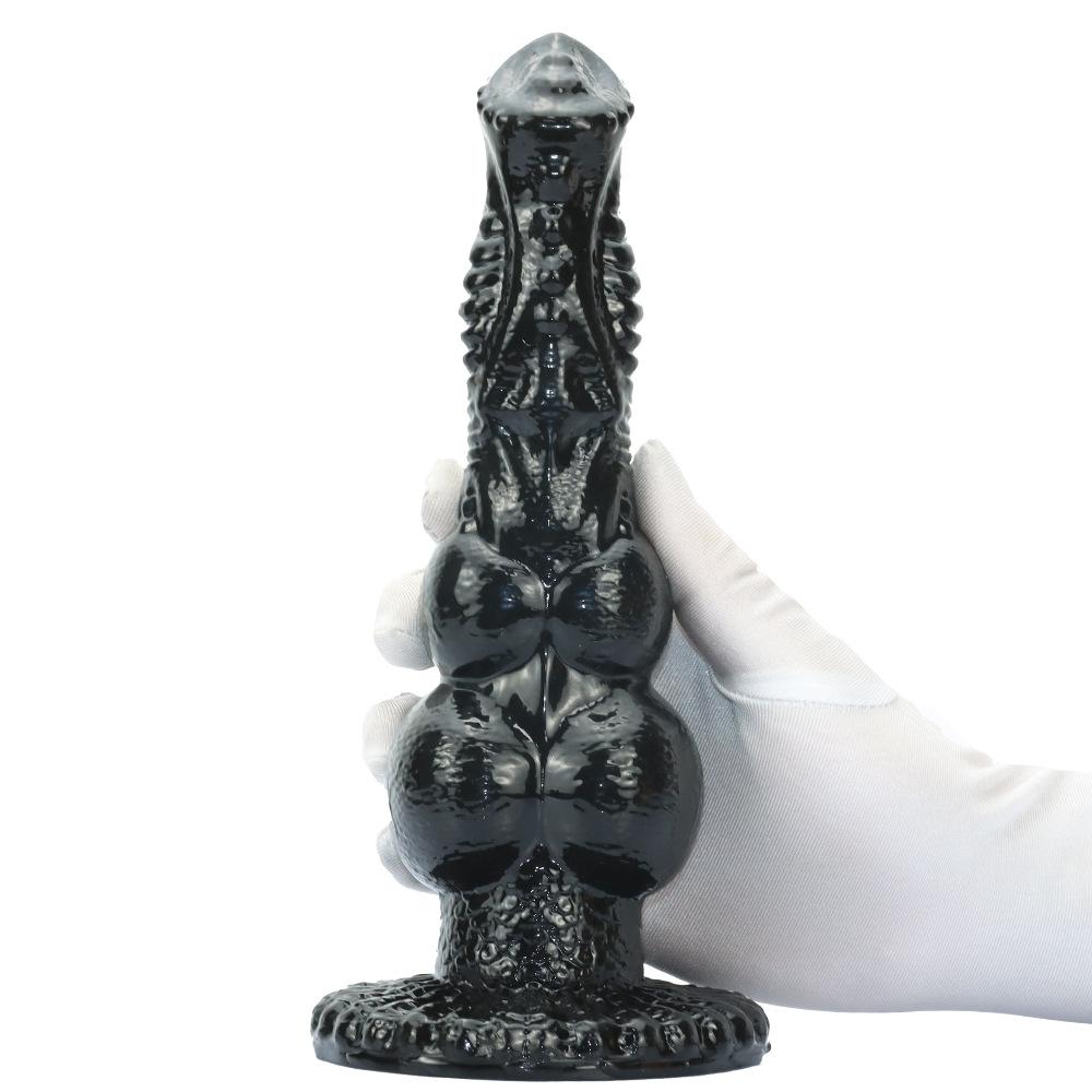 Realistic Canine Penis with Balls Dildo - Extra Long Depth Play for Women, SM Roleplay Toy, Anal Plug with Dual Testicles, Fantasy Adult Toy