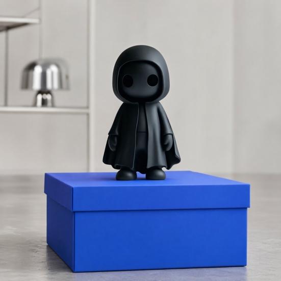 Yousheng 3D Printed Halloween Ghost Figurine, Spooky Ghost with Cloak Statue, Funny Cute Ghost Sculpture Ornaments for Halloween Indoor Home Office