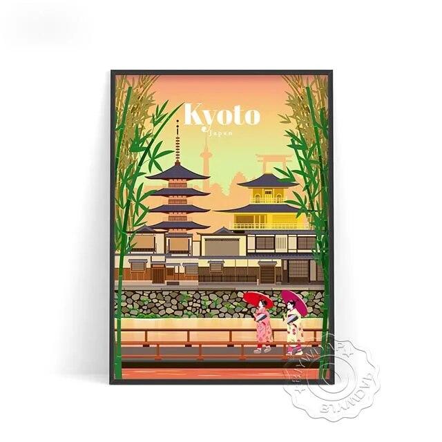 World City Travel Poster, Japan Tokyo Osaka Poster, Spain Madrid Watercolor Print, Florence Milan Santiago Chicago Wall Decor No Frame