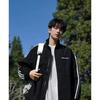 Unisex Amerykańska Kurtka Sportowa z Trzema Paskami, Color-Block, ze Stójką - Trendy Styl High Street Wiosna/Jesień 2025